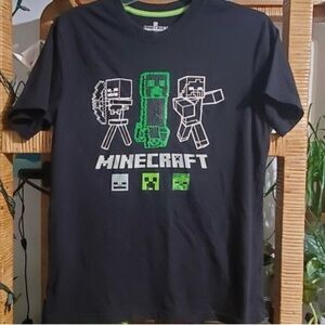 Minecraft Creeper Sequin Flip Tee Youth XL (14) Black